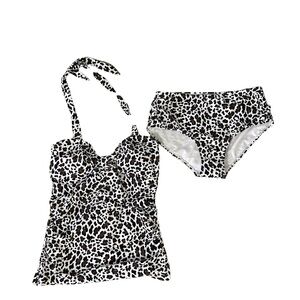 Jones New York Leopard Print tankini medium